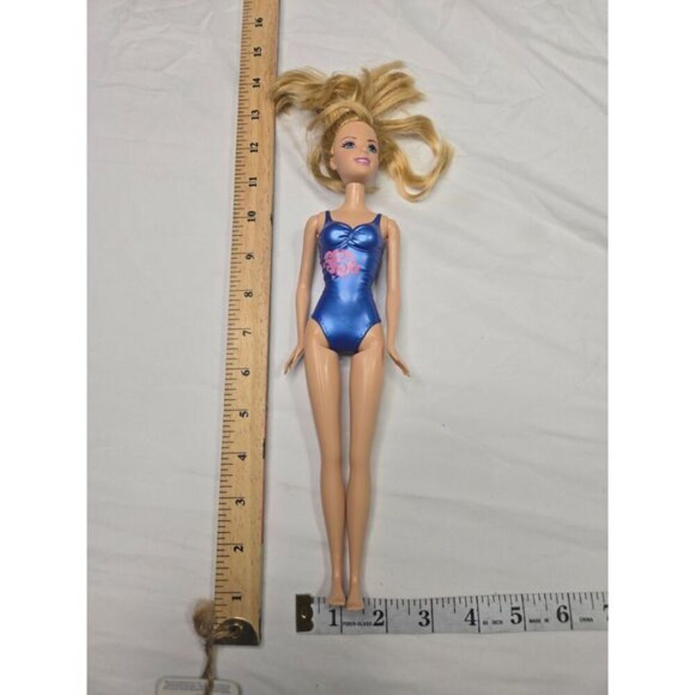 Disney Water Princess Fashion Doll in Metallic Blue Swimsuit Collectible 12"
